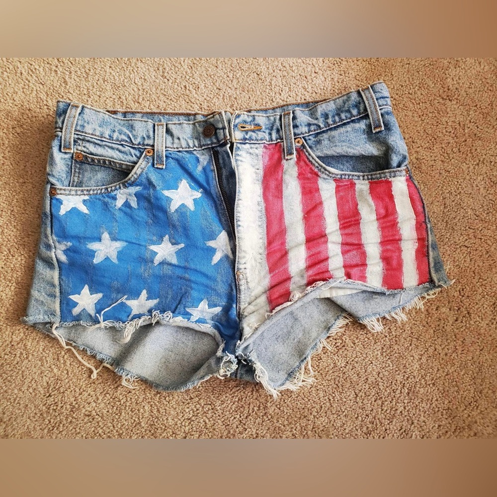 Orange Tab 505 Levi’s: Custom American Flag